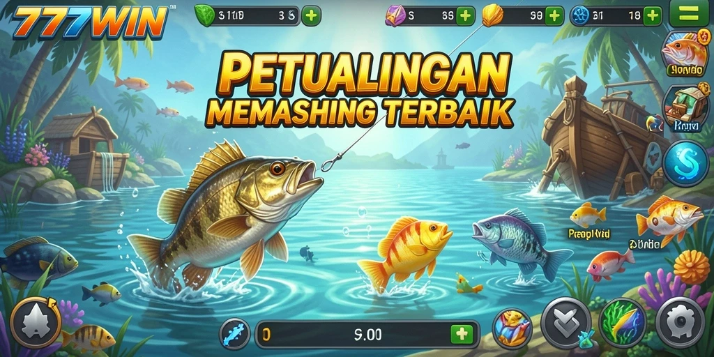Gameplay menarik dalam 777WIN yang menampilkan aksi memancing seru.