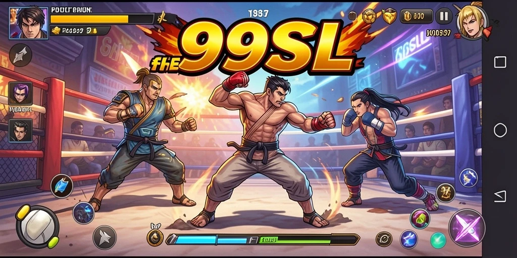 Screenshot gameplay 99SL dengan pertarungan seru dan karakter yang menakjubkan.