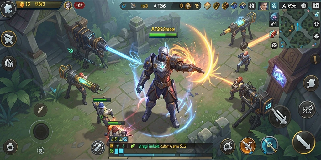 Screenshot gameplay AT866 yang menampilkan strategi pertempuran mendalam.