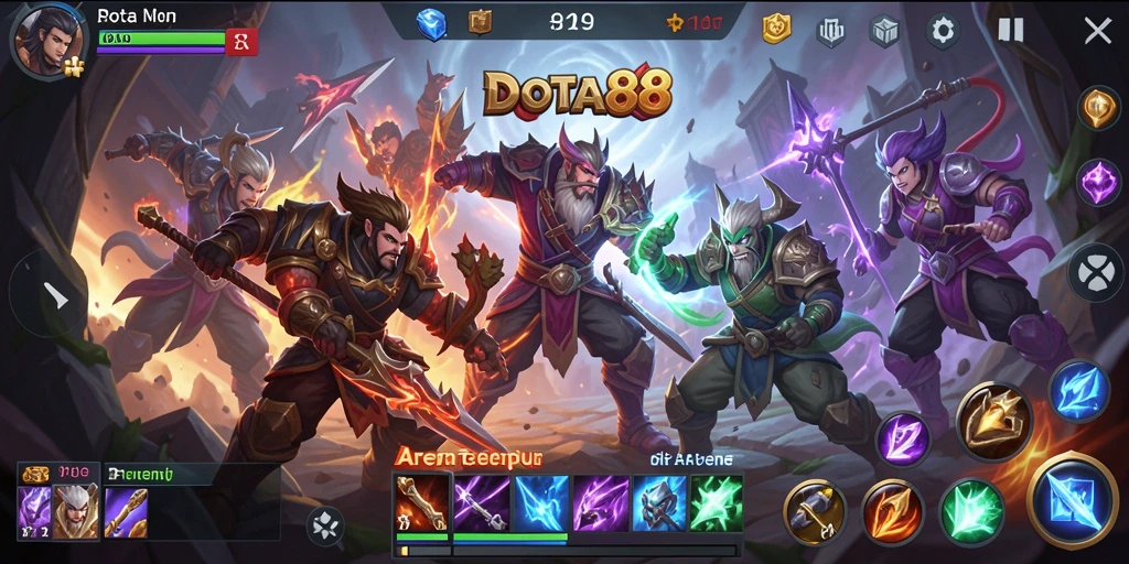 Tangkapan layar dari pertarungan intens di DOTA88.