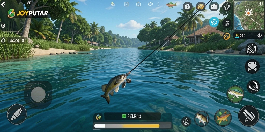 Tampilan gameplay menarik saat memancing dengan JOYPUTAR.