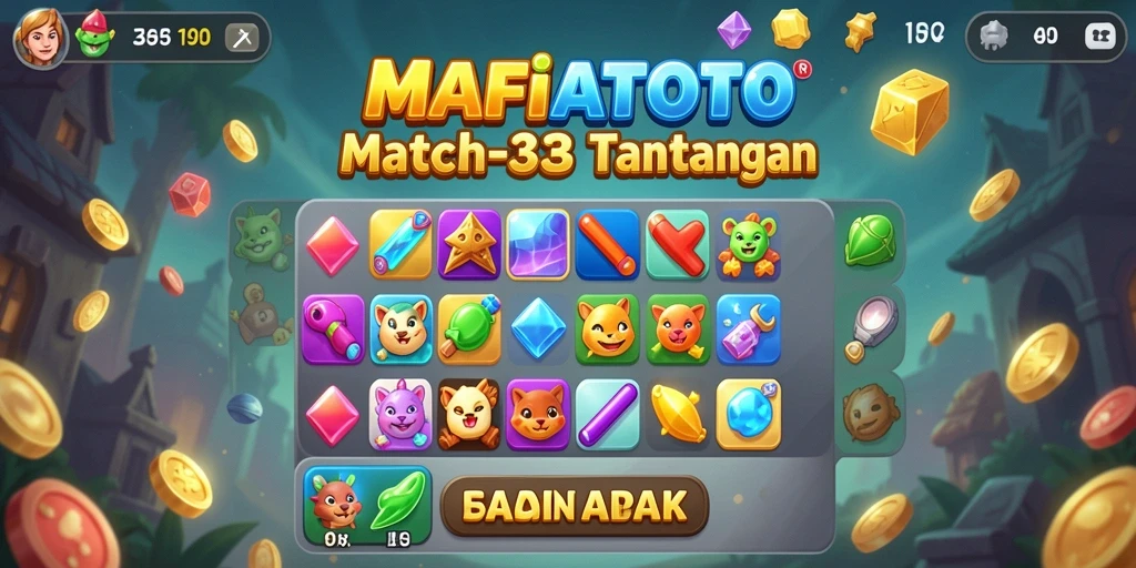 Tampilan gameplay menarik dari MAFIATOTO dalam aksi Match-3.