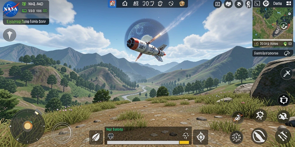 Screenshot menunjukkan tampilan menakjubkan dari planet dalam <strong>NASA4D</strong>.