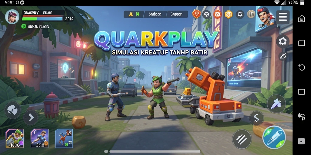 Menampilkan gameplay menarik dalam QUARKPLAY dengan banyak elemen simulasi.
