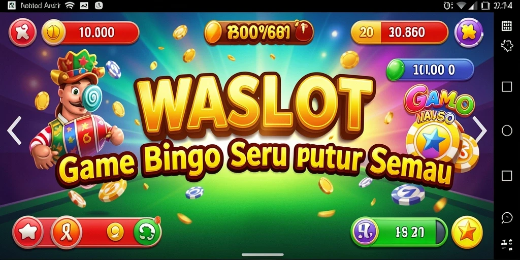 Screenshot WASLOT menampilkan gameplay Bingo yang menarik dan penuh warna.