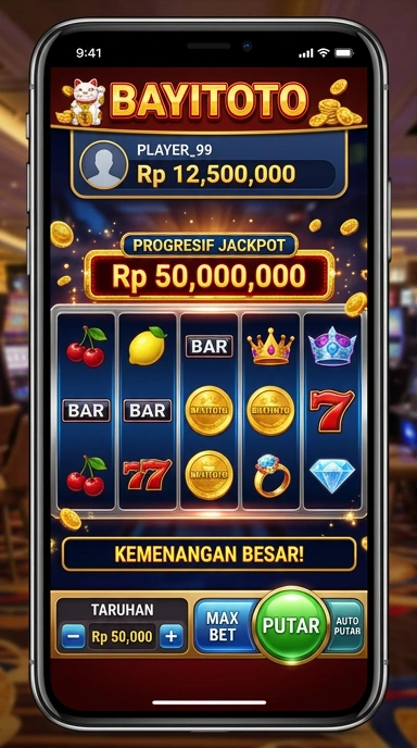 Screenshot aplikasi bayitoto yang menunjukkan kategori unggulan.